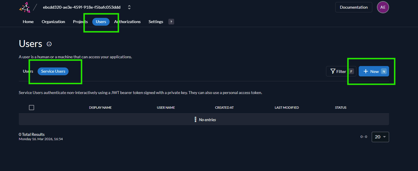 Create Service Account